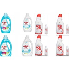 AQUABOR Sıvı Çamaşır Deterjanı 4 Adet Renkli ve Beyazlar 4 Adet Bulaşık Makine 4 Parlatıcı