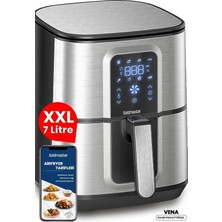 Özbience 7l Geniş Hazneli Inox Airfryer, Dokunmatik ve Ön Ayar Özelliği