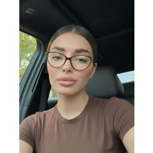 Funeyes River Kahverengi Metal Aksesuarlı Cat Eye 58 Ekartman Mavi Işık Korumalı Ekran Okuma Gözlük