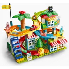 Hak-İş Oyuncak Dude Jungle Roller Coaster / Orman Hız Treni 116 Parça Büyük Bloklu Kaydırak Seti