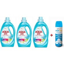 AQUABOR Doğal Mineralli Renkliler Için Sıvı Çamaşır Makinesı Deterjanı Sıvı 3*2.15L 99 Yıkama+ Dezenfektan