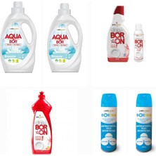 Boron Aquabor Sıvı Deterjan Beyazlar Için 66 Yıkama+ Bulaşık Deterjanı+ 2 Adet Dezenfektan