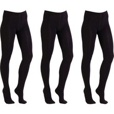 Thermoform Kadın Pamuklu Külotlu Çorap Siyah 3'lü Paket