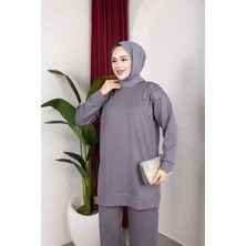 SFG Life Moda Kadın Tesettür Giyim Zarif Taş Detaylı Tunik & Pantolon Ikili Takım