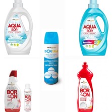 AQUABOR Sıvı Deterjanı Renkli ve Beyazlar Için 66 Yıkama+ Bulaşık Deterjanı + Dezenfektan