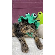 Green Design Kurbağa Kedi Şapkası