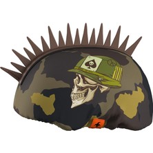 Maskara Extreme Mohawk Kask Kılıfı, Değiştirilebilir Plastik Mohawk Aksesuarlı Snowboard Kayak Bisiklet Kask Kılıfı (MASHC039)