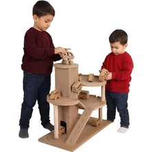 Ahşap Katlı Otopark Garaj Oyuncak, Çocuklar Için Eğlenceli Set