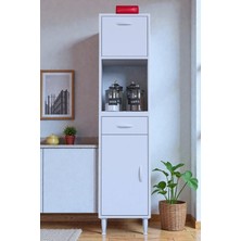 Eliusta Avelin Kapaklı Mini/midi Fırın Dolabı 35 cm Beyaz Çok Fonksiyonlu 35X163,4X32,5 cm Mutfak Dolabı