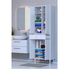 Eliusta Nexa Modüler Dolap  55 cm Banyo/mutfak Dolabı Extra Kullanım Alanlı 55X173X32,5 cm Beyaz Dolap