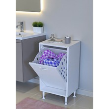 Eliusta Sare 35 cm Beyaz Sepetli Banyo Dolabı,mutfak Dolabı 35X75X32,5 cm Oyuncak Sepeti Çok Amaçlı Dolap