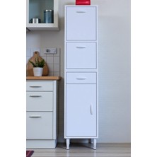 Eliusta Solaira 35 cm Genişlik Kapaklı Mutfak Dolabı 3 Kapaklı, Çekmeceli Çok Amaçlı Mutfak/banyo Dolabı