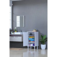 Eliusta Sabir 35 cm 2 Raflı Beyaz Banyo Mutfak Dolabı 3 Bölmeli Çok Amaçlı Dolap 35X75X32,5 cm Düzenleyici