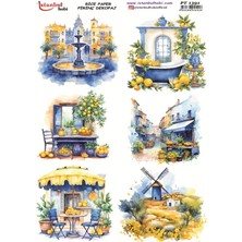 E Hobici Pirinç Dekopaj Kağıdı 30X42CM PT-1391 Limon Manzara