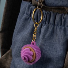 Flexilab Creative Cupcake Tasarımlı Clicker Anahtarlık – Spiral Basmalı Renkli Fidget Oyuncak Aksesuar