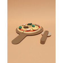 Eğitici Ahşap Pizza Oyuncak Seti, 8 Parça, Çocuklar Için Mutfak Eğlencesi