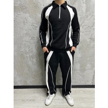 Black Steel Yarım Pat Fermuarlı Eşofman Takımı