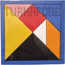 Ahşap Tangram Zeka Oyunu 14X14CM, 6mm Kalınlık, Eğitim ve Eğlence Seti