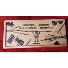 Ahşap Domino ve Mikado Çubukları Seti Eğlence ve Zeka Oyunu