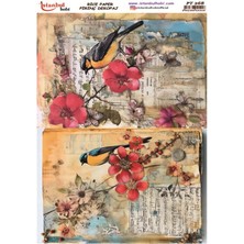 E Hobici Pirinç Dekopaj Kağıdı 30X42CM PT-268 Kuş Notalar