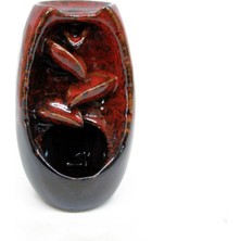 Lorvento Kırmızı Yaprak Seramik Backflow Tütsülük – Geri Akışlı Şelale Aromaterapi Buhurdanlık