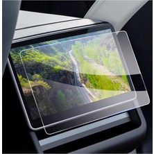 Fuchsia Tesla Model Y 15.6" Multimedya Ekran Koruyucu – 2in1 Nano Cam Çizilmez Koruma