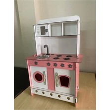 Ahşap Eğitici Mutfak Oyuncak Seti, Montessori Tasarımı, 85X60 cm