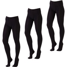 Thermoform Kadın Bambu Külotlu Çorap Siyah 3'lü Paket