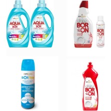 AQUABOR Sıvı Deterjan Renkliler Için 66 Yıkama+ Bulaşık Deterjanı+ Bortam Dezenfektan