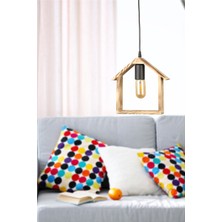 Begüsa Ev Tekli Ahşap Avize