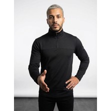 CLAW UP WORK SCUBA HALF ZIP SWEAT | BLACKOUT  (Slim Fit Yarım Fermuarlı Scuba Sweatshirt)