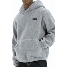 Genius Store Genıus Store Erkek Kapüşonlu Polar Sherpa Kuzu Kumaş Içi Şardonlu Kapüşonlu sweatshırt Sherpa-Kap