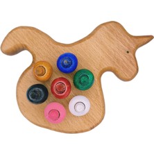 Renkli Ahşap Unicorn Boncuk Dizme Oyunu, Eğlenceli ve Öğretici Oyun