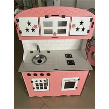 Ahşap Mutfak Oyuncak Yıldızlı, 110X75 Cm, Eğlenceli ve Güvenli Oyun Alanı