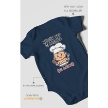 Morivo Kids Küçük Şef Iş Başında (Ve Acıktı) Baskılı Bebek Zıbını – Çıtçıtlı Body 8 Renk | %100 Pamuk Kısa Kol