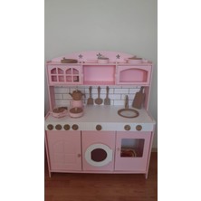 Özka3 Kapaklı Pembe Boyalı Mutfak Şık ve Kullanışlı Tasarım