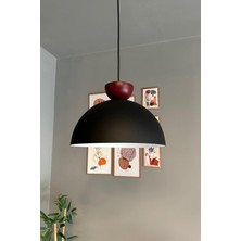 Feyza Design Siyah Avize, Vişne Çürüğü Şapka, Sarkıt Aydınlatma, Dekoratif ve Şık