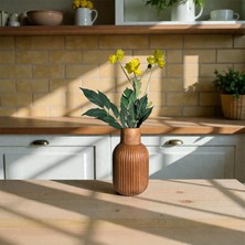 Uzman Ticaret Ribbed Seramik Vazo ( Dekoratif )