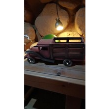 El Yapımı Nostajik Araba Dekorasyonu 25X8 Cm, Şık Hediye Seçeneği