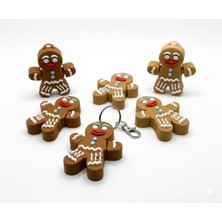 Hivhestin 3D Baskı Gingerbread Man Anahtarlık - 5 cm Boy - Pla Malzeme