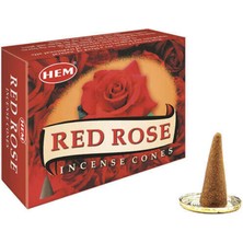 Lorvento Red Rose Konik Tütsü Seti (120 Adet) – Metal Altlıklı, Yoğun Gül Aroması