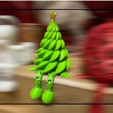 Hivhestin Hareketli Bacaklı Sehpa Kenarı Yılbaşı Ağacı Dekoru (3'lü Set) - 3D Baskı Pla