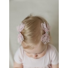 Saçsız Bebek Tokası, Ikili Sevimli Saç Acıtmayan Tüllü Kurdeleli Pullu Saçsız Bebek Tokası