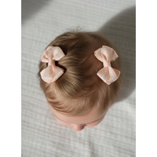 Saçsız Bebek Tokası, Ikili Sevimli Saç Acıtmayan Tüllü Kurdeleli Pullu Saçsız Bebek Tokası