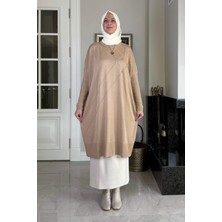 Rabia Şamlı Melda Triko Tunik Bej