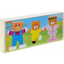 Ahşap Ayıcık Giydirme Oyunu Seti, Eğlenceli ve Eğitici Çocuk Oyunu