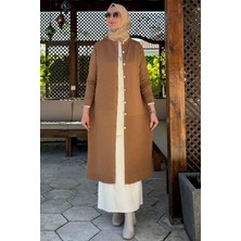 Rabia Şamlı Manolya Camel Triko Hırka