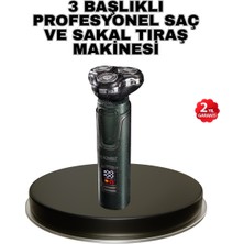 Magne Kablosuz Profesyonel Erkek Bakım Seti – 3 Başlıklı 3D Akıllı Kesim Taşınab - TGR1508-5734
