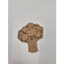 12 Adet Ahşap Meyve Sebze Boyama Seti, Brokoli ve Yerli Malı Aktivite