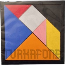 Ahşap Tangram Zeka Oyunu 14X14CM 20 Parça Eğlenceli ve Öğretici Set